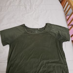 Suede olive green medium top